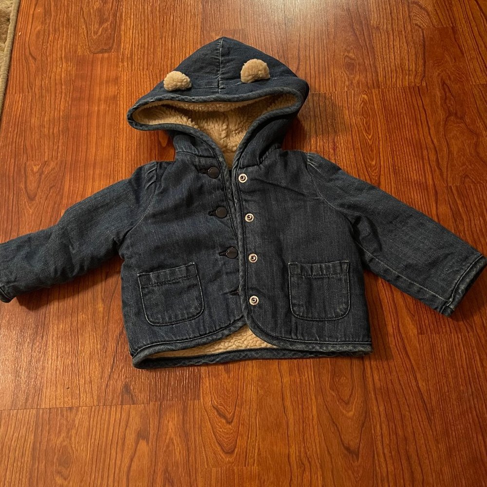 Infant Blue Jean Cold Weather Jacket Size 6-12 months